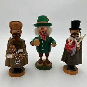 VINTAGE ERZGEBIRGE STEINBACH Wooden Figurines Lot of 3